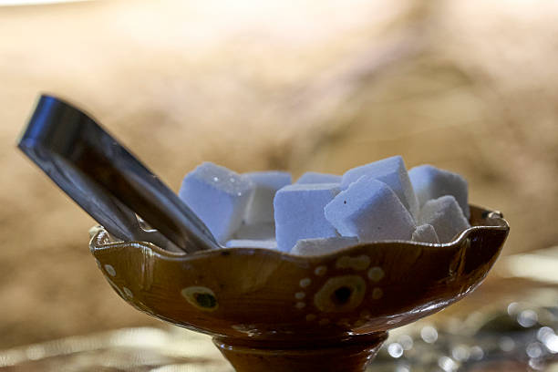 The sugar Cubes in saucer