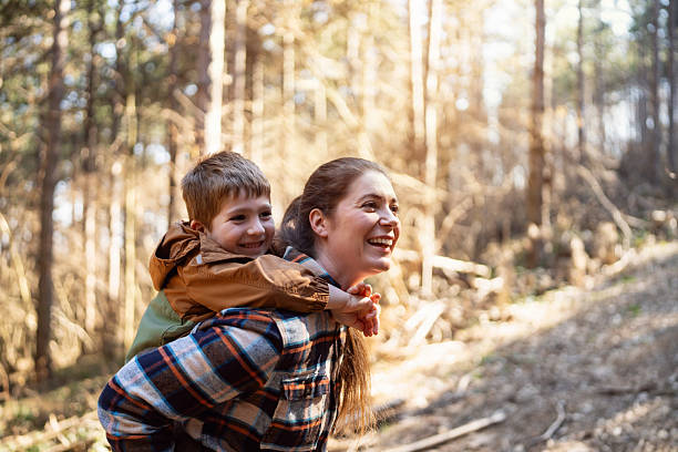 istock Mom and her son are on a hike together 2216398836