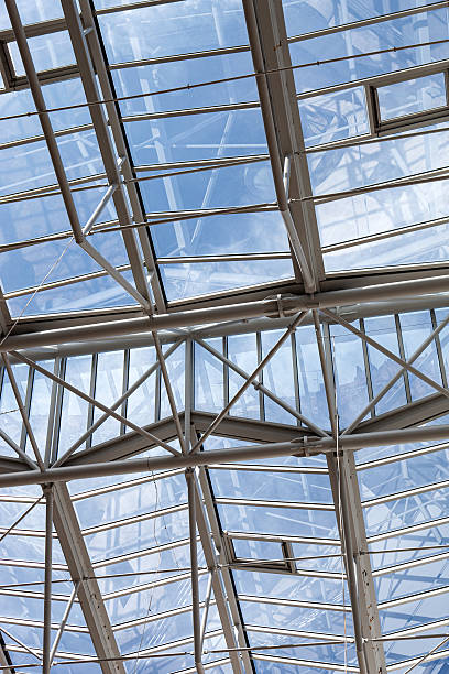 istock Glass and metal architecture inside 2216403440