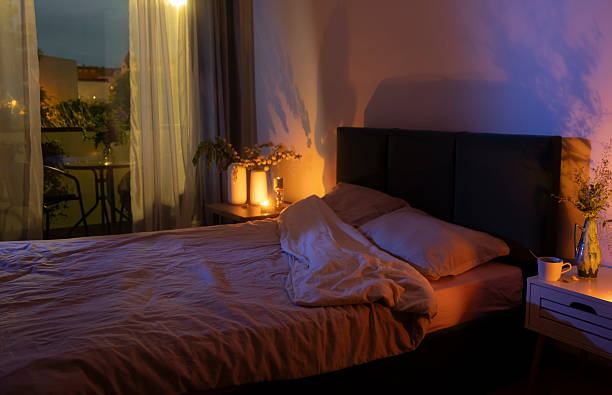 istock cozy beautiful  decorations in night bedroom 2216403731