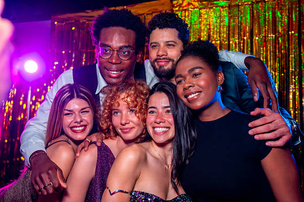 istock Group of friends taking selfie at the disco 2216404043