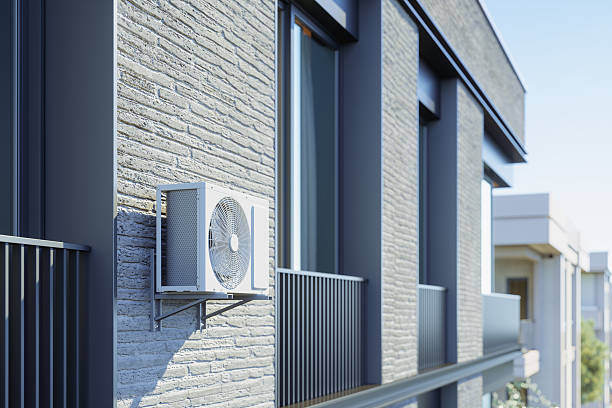 Close-up Of Air Conditioner Unit On Building Facade