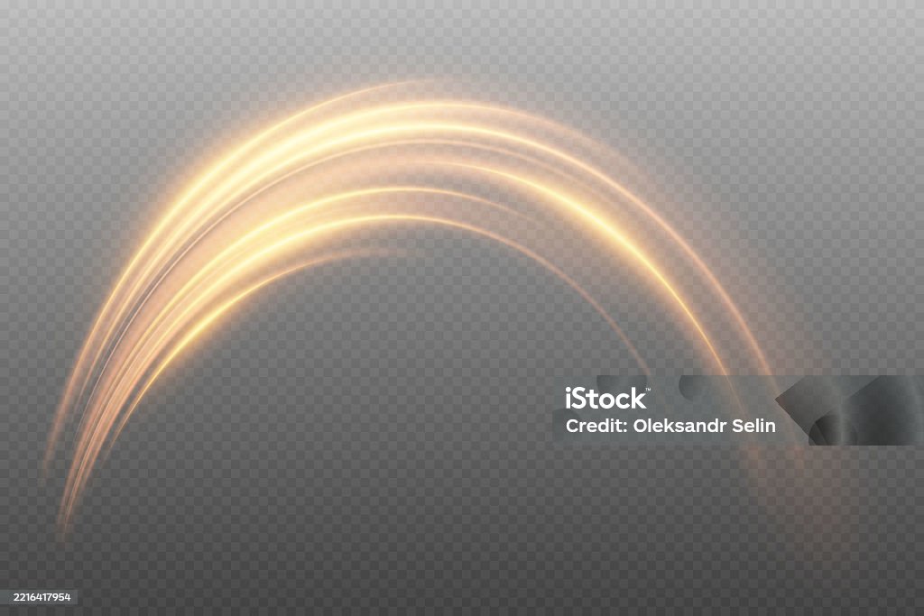 Movement Abstract Line Golden Lines Of Movement Abstract Light Flow With Dynamic Lighting And ...