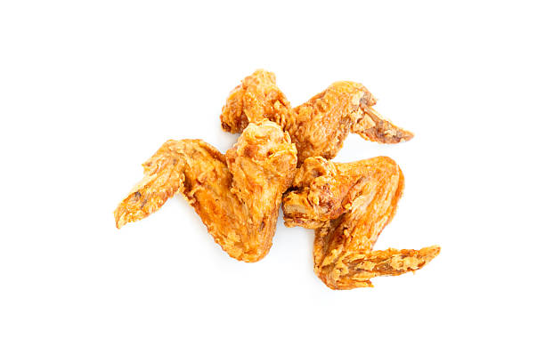 istock Fried Chicken wing isolated on white background, Crispy chicken wing fried 2216424477