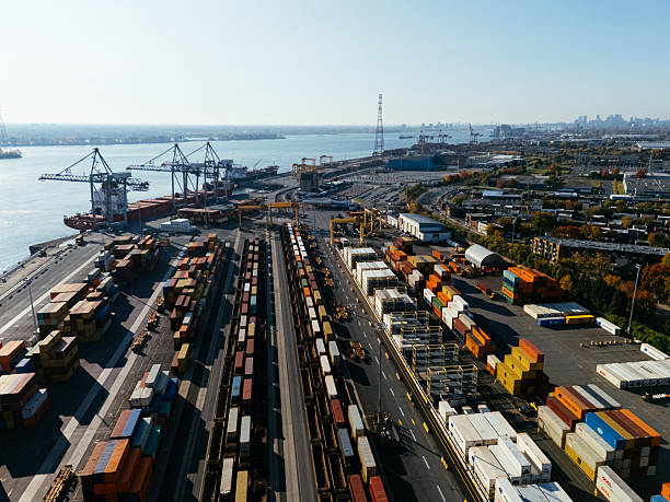 istock Drone view of a container port, Docker. Montreal, Quebec, Canada 2216428977