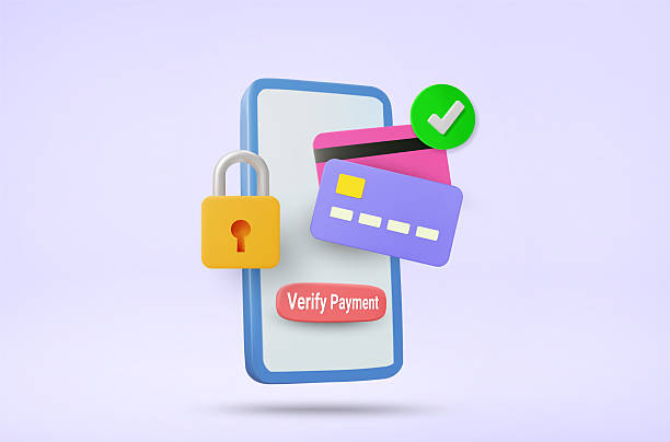 istock 3D vector illustration rendering of online transaction. Showing mobile phone screen with Verify Payment sign confirming payment. There are credit card, check mark symbol and padlock to convey security. 2216469699