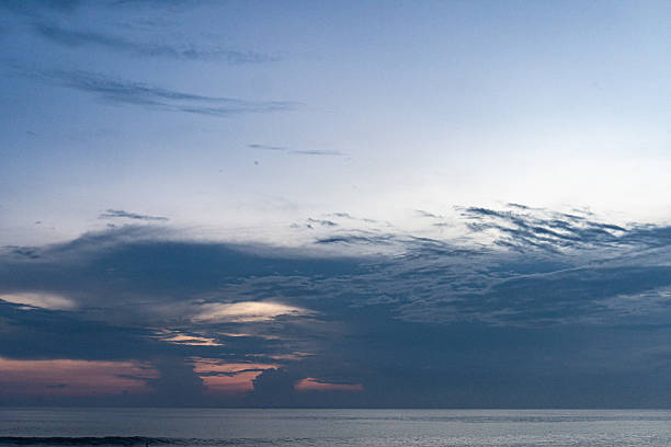 Sea Serenity Soft Sunset Hues Over Tranquil Waters  Cloudscape.