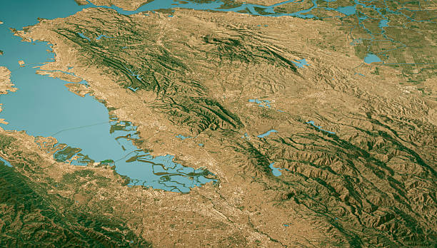 istock Alameda County CA Satellite Landscape View 3D Render True Color 2216473728