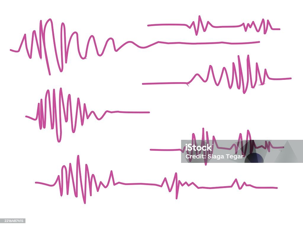 Heart Wave Line Heart Wave Line Symbol Group Vector Designeps Stock Illustration ...
