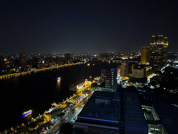 istock Panoramic view of Cairo from the river Nile in Egypt at night 2216490944
