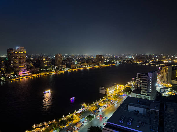 istock Panoramic view of Cairo from the river Nile in Egypt at night 2216490948