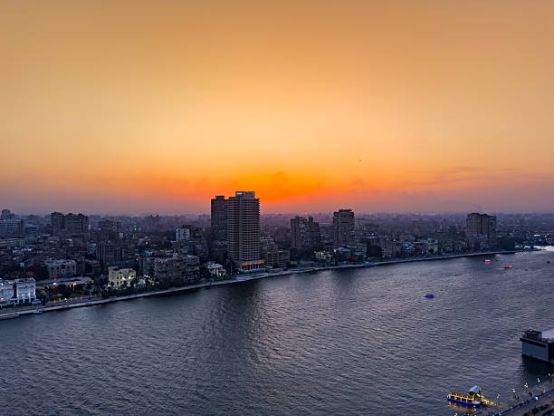 istock Panoramic view of Cairo from the river Nile in Egypt at night 2216491109