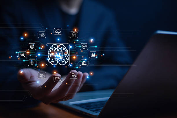 istock AI, Brain AI Artificial intelligence concept, Brain ai digital icon shows on his hand, AI machinery learning and bigdata from technology, digital technology Transformation 2216495151