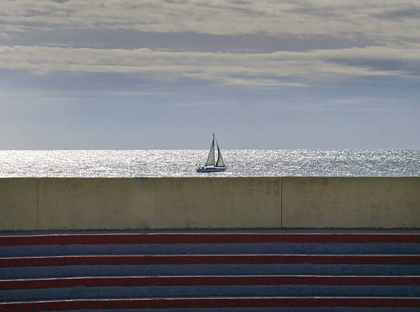 Sailboat seen from inside the arena