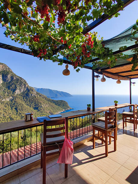 istock beautiful interior of a restaurant on the seashore 2216505749