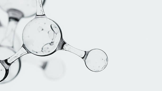 istock 3d Abstract monochrome glass molecular structures. Cosmetic collagen serum, moisturizer water, vitamin, hyaluronic acid for skin care. Healthcare concept 2216506014