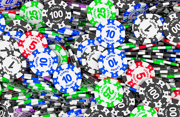 Casino Tokens, Poker Chips  background, wallpaper. 3D rendering