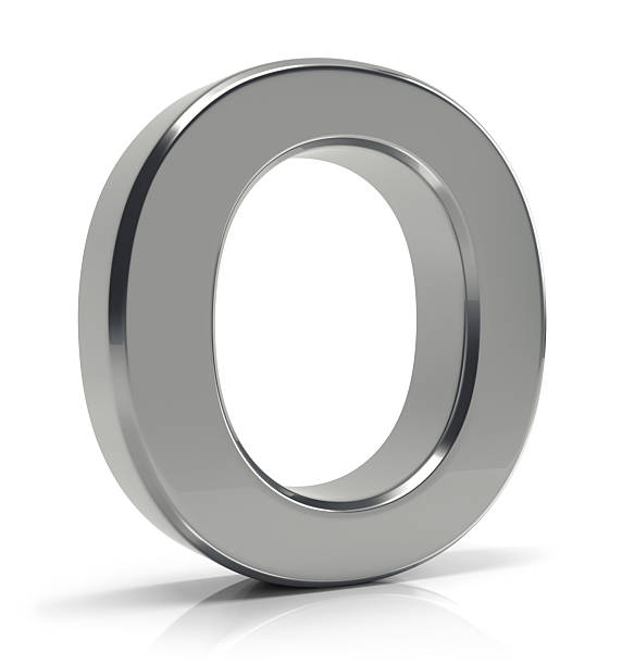 istock O letter 3d render. Silver letter O isolated on white background. 2216507740