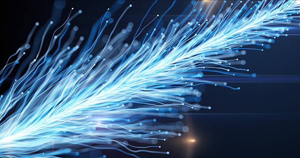 istock Abstract bright flower branch growing with particles on blue 2216525538