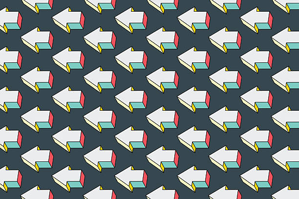 istock Arrow shapes. Pattern design. Color comment icons stock illustration 2216526373