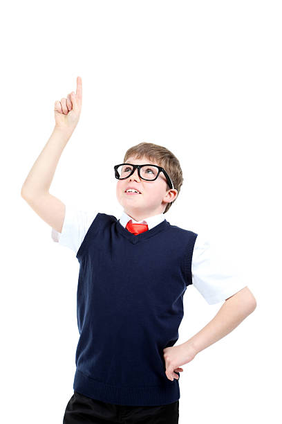 Portrait of young boy isolated on a white