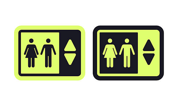 stockillustraties, clipart, cartoons en iconen met elevator people rectangle icon symbol design element - lift