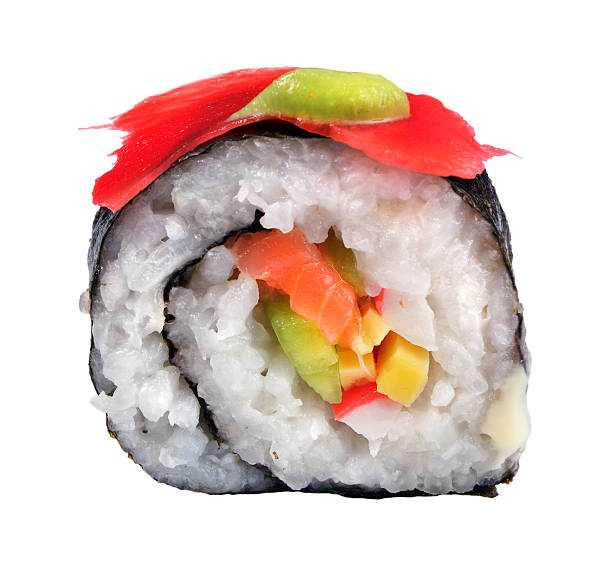 istock Sushi roll japanese food isolated on white background. 2216541024