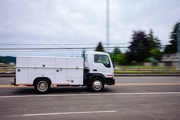 Delivery moving truck speeding in New York