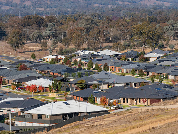 istock Suburban houses close together 2216554317