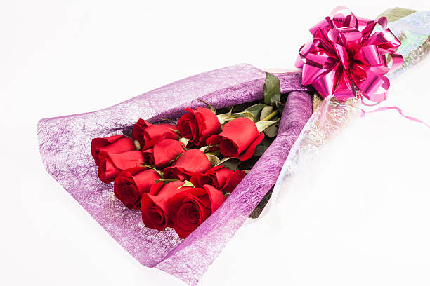 istock Bouquet of red roses on white background 2216571666