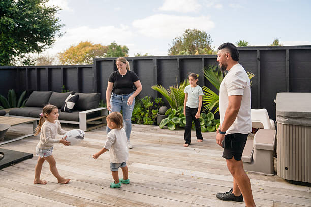 istock Backyard rugby, family's joyful exercise. 2216572269