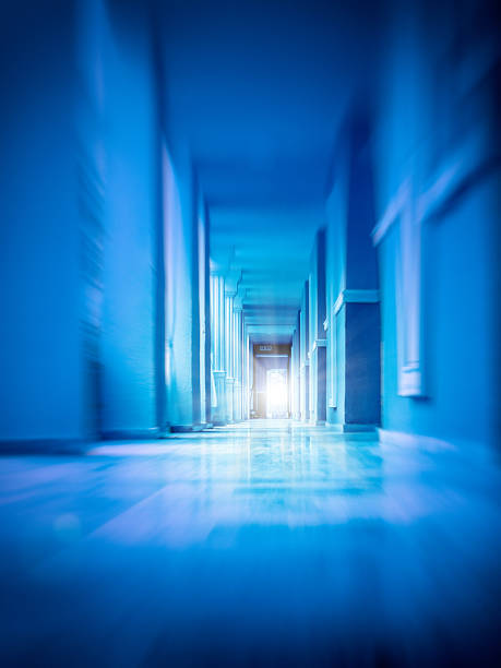 istock Long empty corridor, interior of apartment building corridor 2216574382