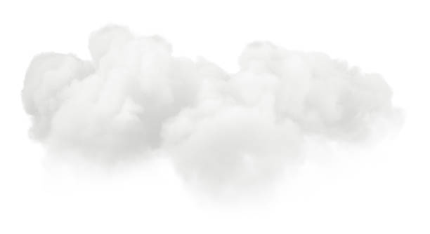 Clouds moving relaxing shapes on white backgrounds 3d illustration