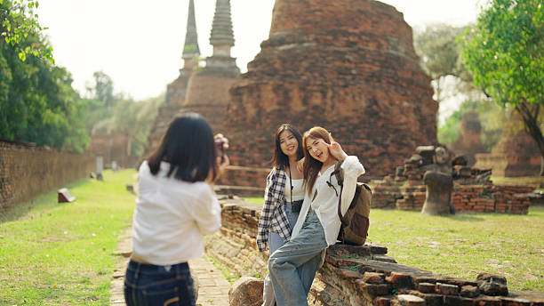 istock A group of Asian backpacker women visit wat. 2216599013
