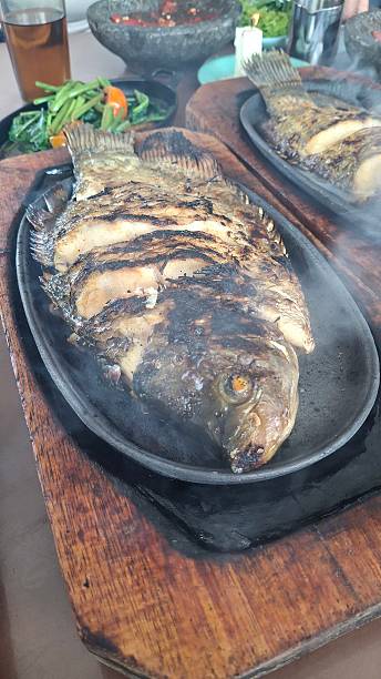 istock Lunch with gurame bakar on hotplate. 2216599299