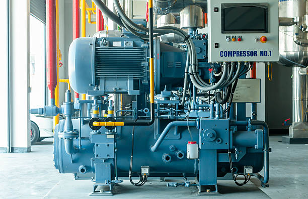 istock Industrial compressor refrigeration station at manufacturing factory 2216601638