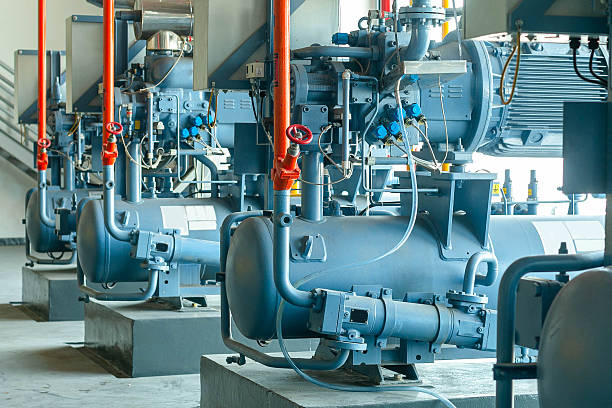 istock Industrial compressor refrigeration station at manufacturing factory 2216601639