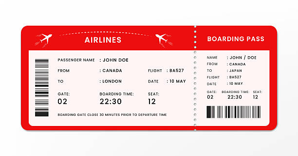 istock Airline boarding pass ticket design with flight details isolated on white. Air line flight pass concept vector illustration 2216602553