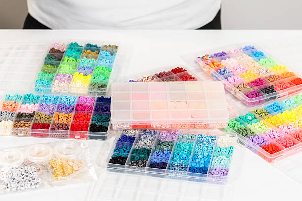 istock Colorful Clay Beads Set for Creative Kids' Bracelet Making 2216612901