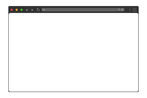 ilustrações de stock, clip art, desenhos animados e ícones de web browser mockup window in dark mode modern flat simple line. web interface blank. frame screen webpage ui template, interface bar. vector illustration - navegador web