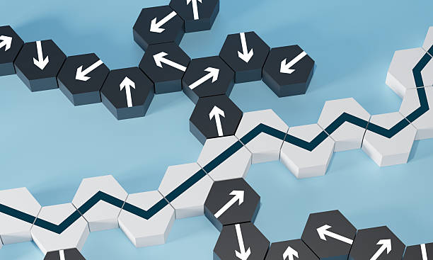 istock The most suitable path from all possible movement options, business strategy planning, risk management, new market opportunities, action plans, problem solving paths, optimization. 2216618047