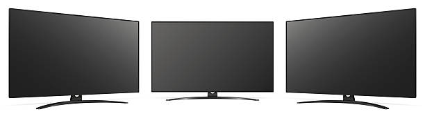 istock Realistic tv screen. TV mockup from angled views. Blank television template. 2216619673