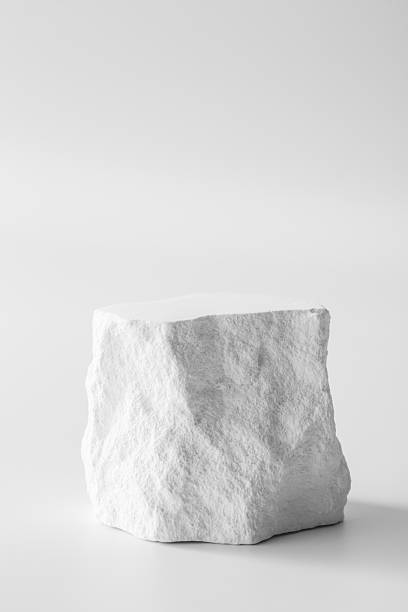 istock White Textured Rock on Minimalist Background for Artistic Projects 2216626727