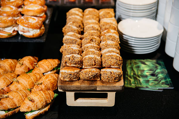 istock Nut-Crusted Sandwich Cookies on Buffet Tray. 2216629712