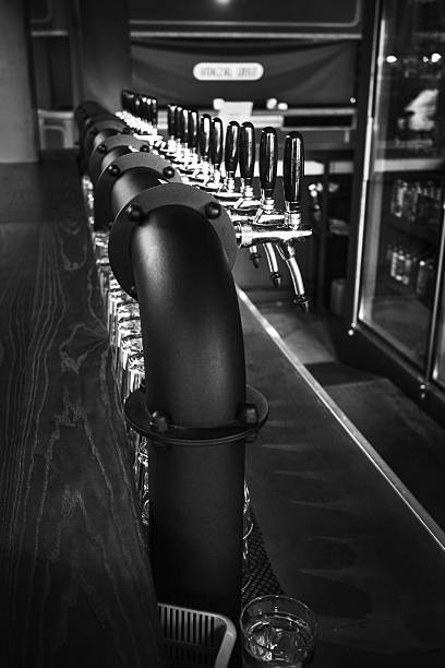 istock Beer bar counter with clean glass glasses. 2216633490
