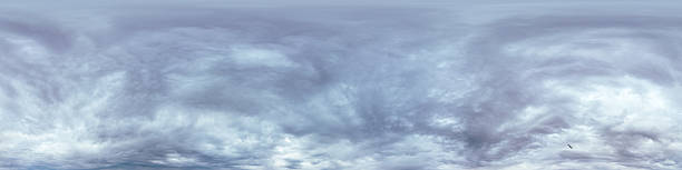 istock Dark moody rain clouds in dramatic overcast sky. Seamless 360 HDR spherical panorama. Full zenith or sky dome in 3D environment, sky replacement for aerial drone panoramas. Climate and weather change. 2216638377