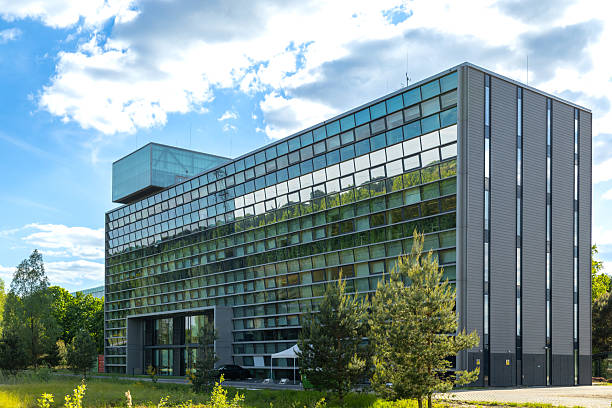 the glass curtain wall office building, modern architecture