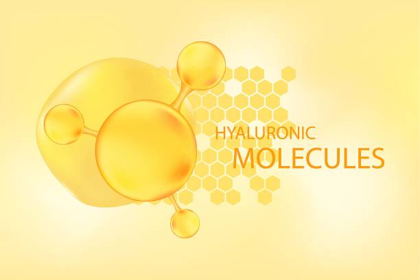 istock Gold honey serum, collagen molecule peptide or hyaluronic acid. Vitamin solution complex with honeycomb texture. Yellow glowing watercolor gradient background for beauty treatment, nutrition skin care 2216642249