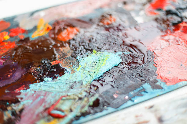 istock Oil paint. Smears. Abstract background 2216646028