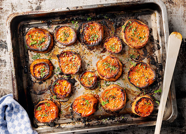 istock Butter roasted sweet potato slices. 2216646255